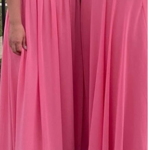 NEW Azazie Ellia Pink Dress A-Line A14 Flamingo Pink Color NWT Backless Gorgeous - Picture 6 of 7